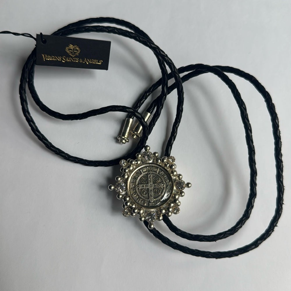 Virgins Saints & Angels Cloister San Benito Bolo Tie in Silver NWT
